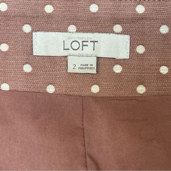 Loft High Waist Polka Dot Blush Pink Skirt Lined Size 2 Office Preppy Corporate - Picture 4 of 7